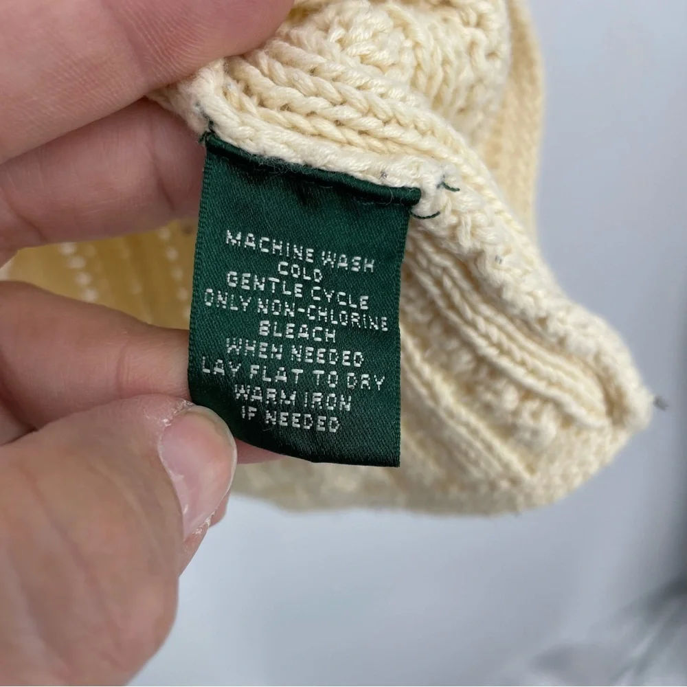 VTG Y2K Lauren Ralph Lauren pullover Sweater LP Cable Knit old money Cottage‎
